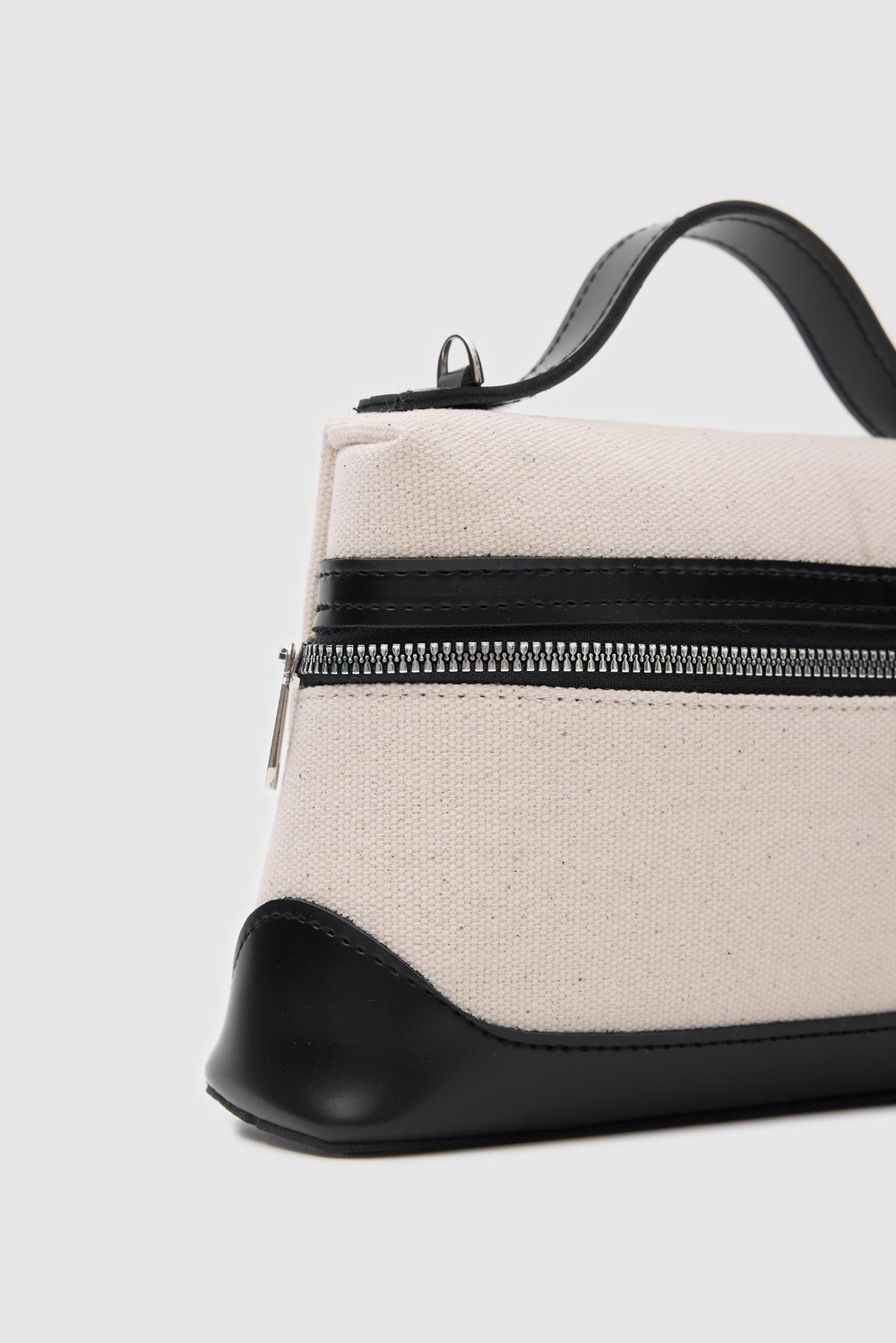 Yoko Box Bag El ve Çapraz Omuz Çanta Krem-Siyah