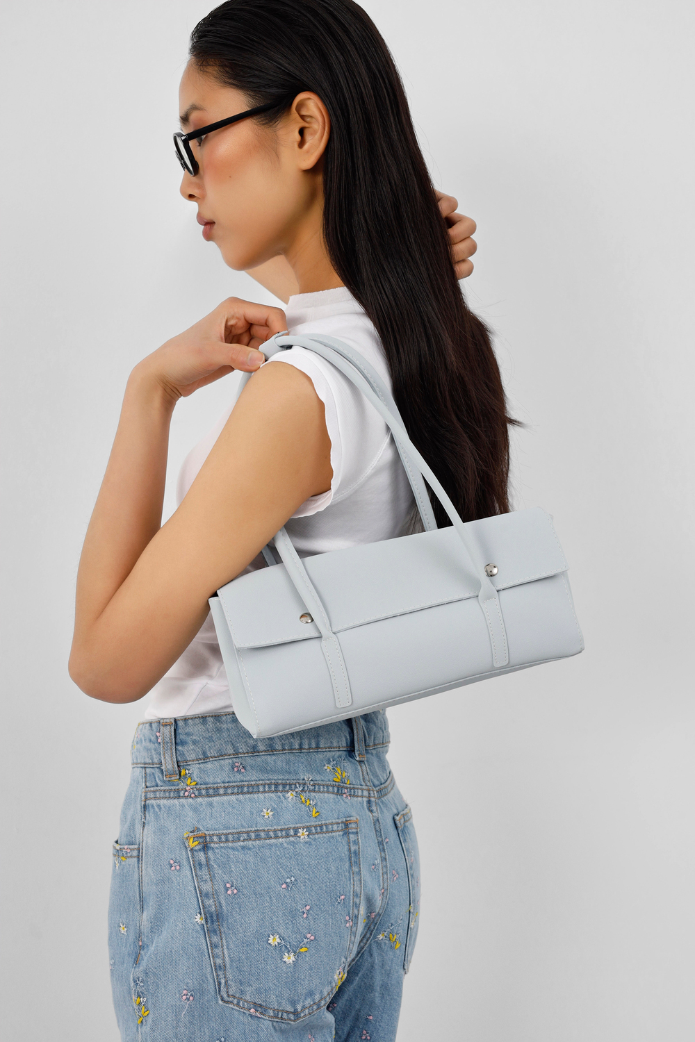 Mari Vintage Baget Çanta Bebe  Mavi