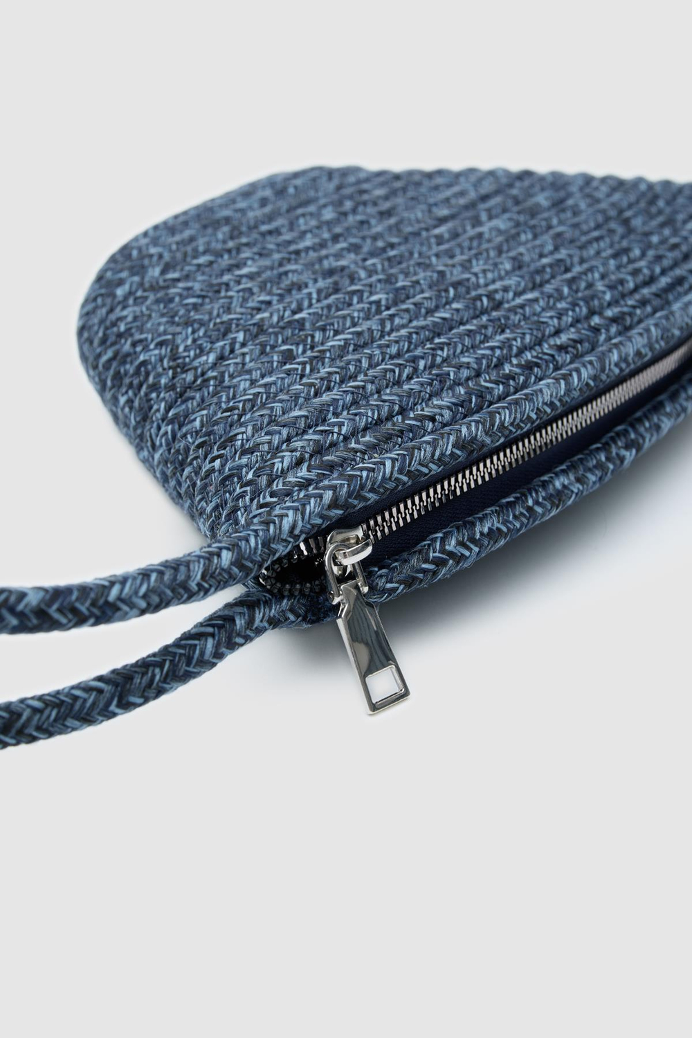 Rome Handmade Hasır Clutch Çanta Lacivert