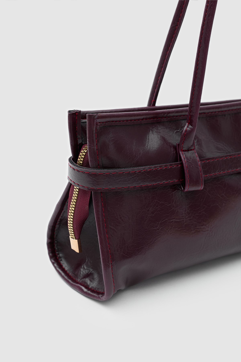 Enyola Vintage Baget Çanta Mürdüm