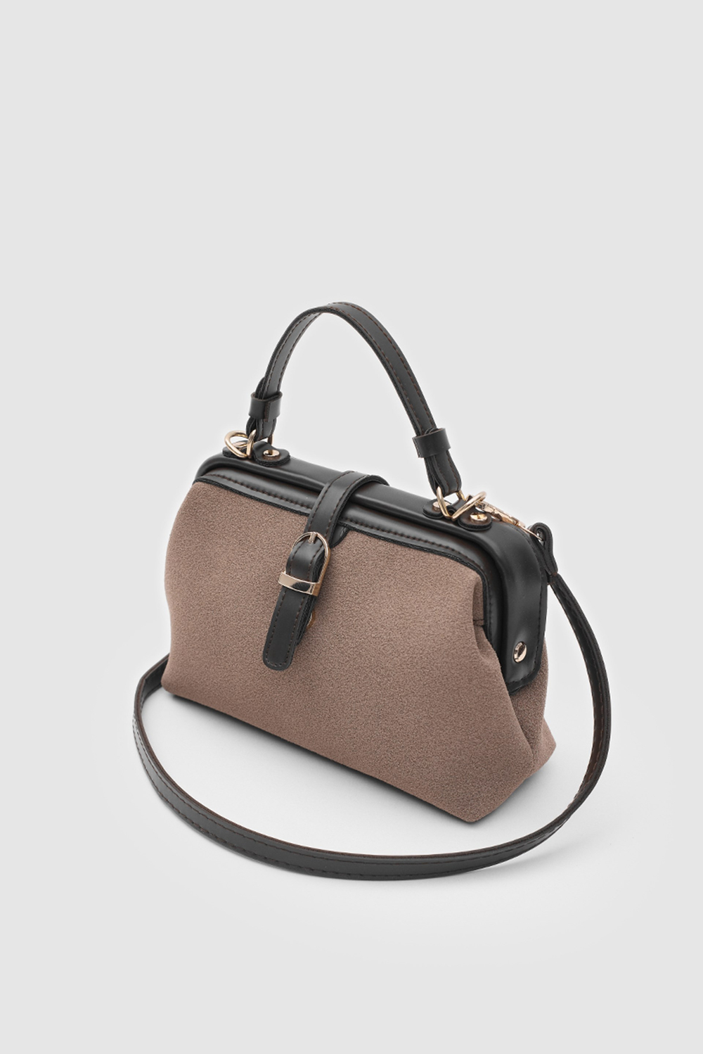 Botte Süet Vintage El ve Çapraz Çanta Vizon