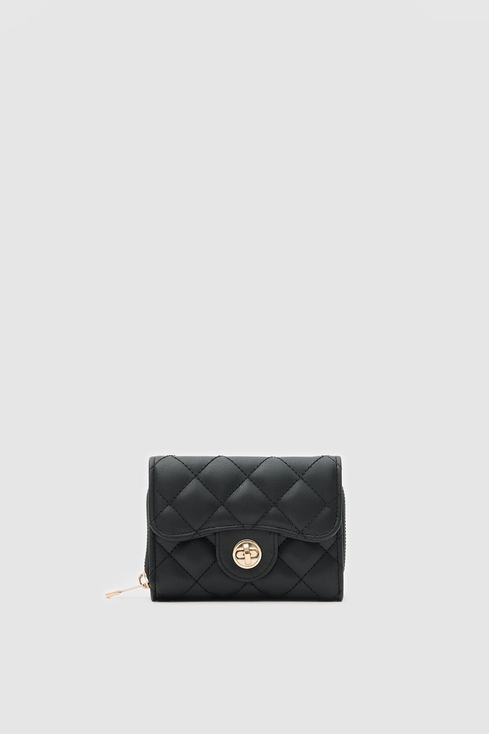 Coco Nakış Detaylı Kilitli Kadın Cüzdan Siyah