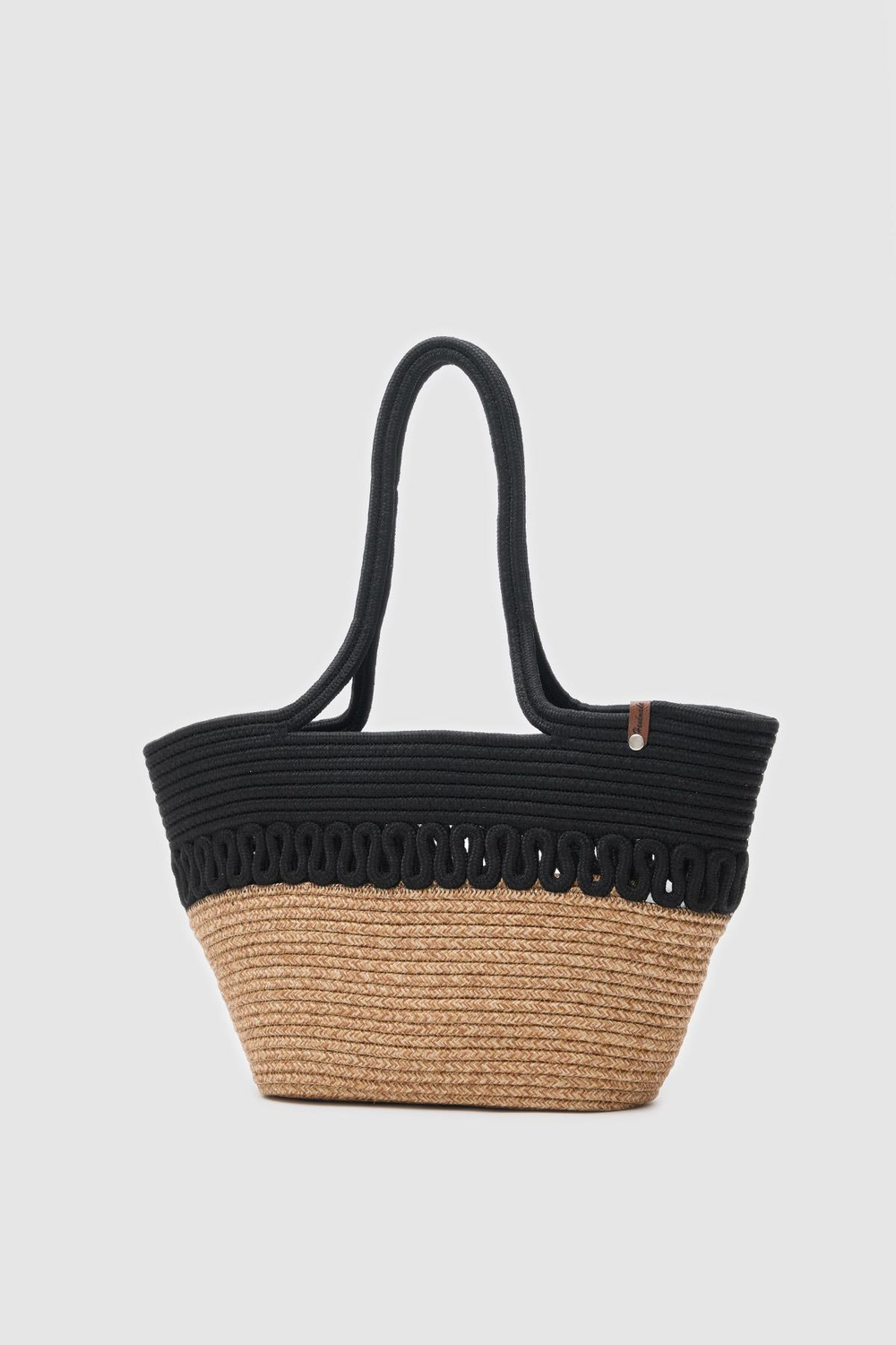 Miami Handmade Hasır Omuz Çantası Siyah