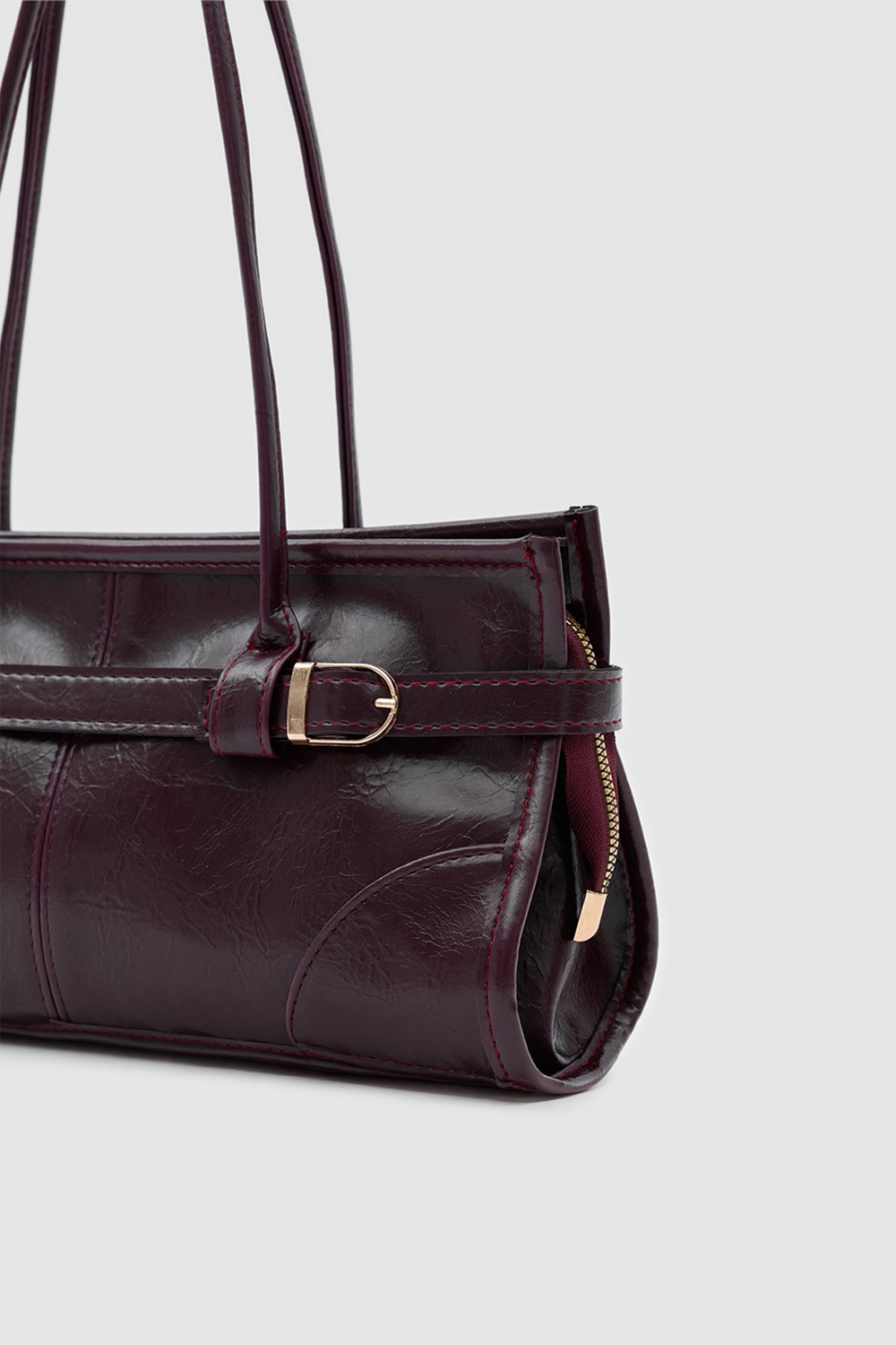 Enyola Vintage Baget Çanta Mürdüm