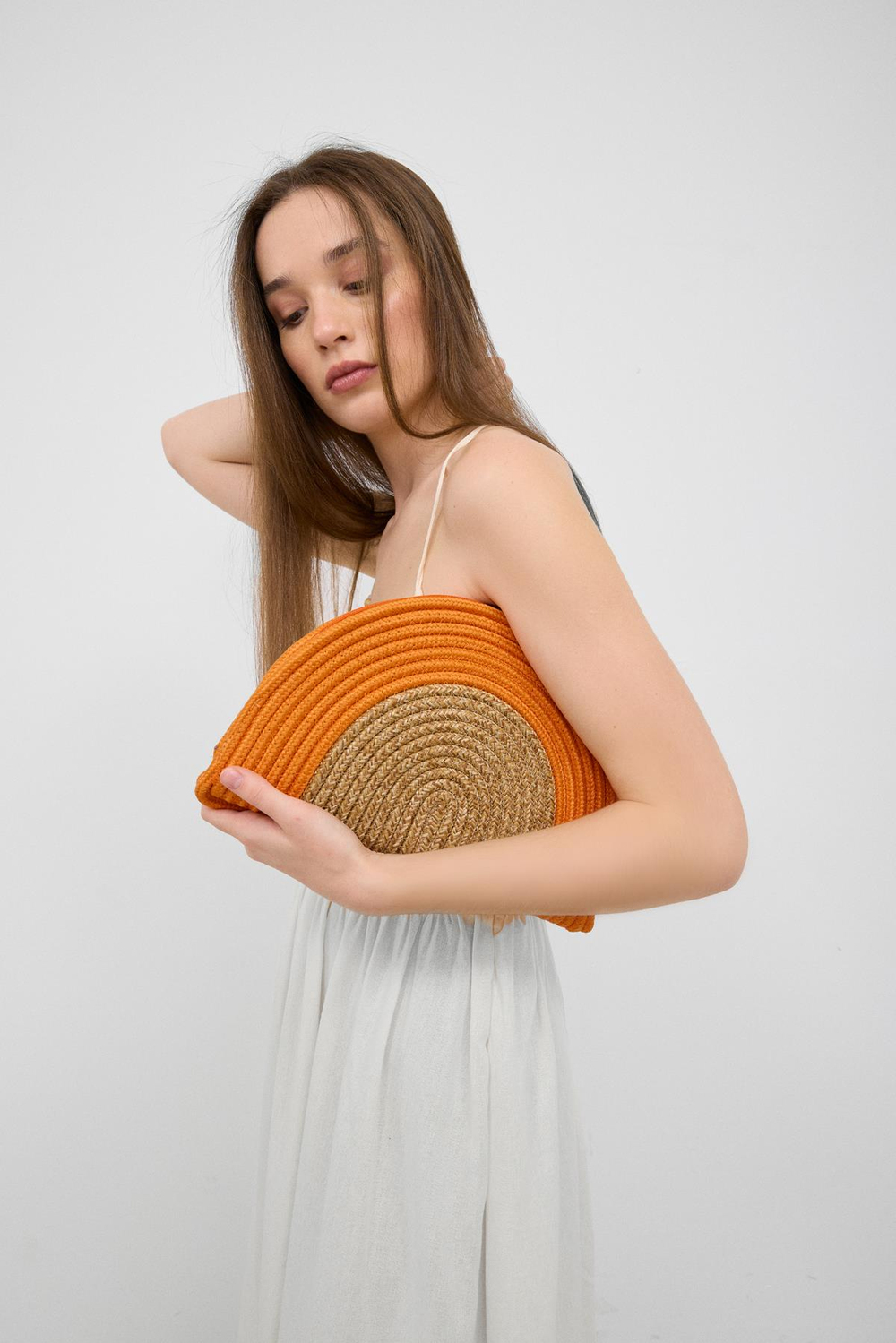 Most Hasır Clutch Çanta Turuncu