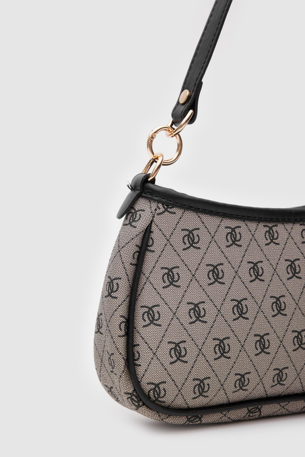 Farme Monogram Baget ve Çapraz Çanta Gri