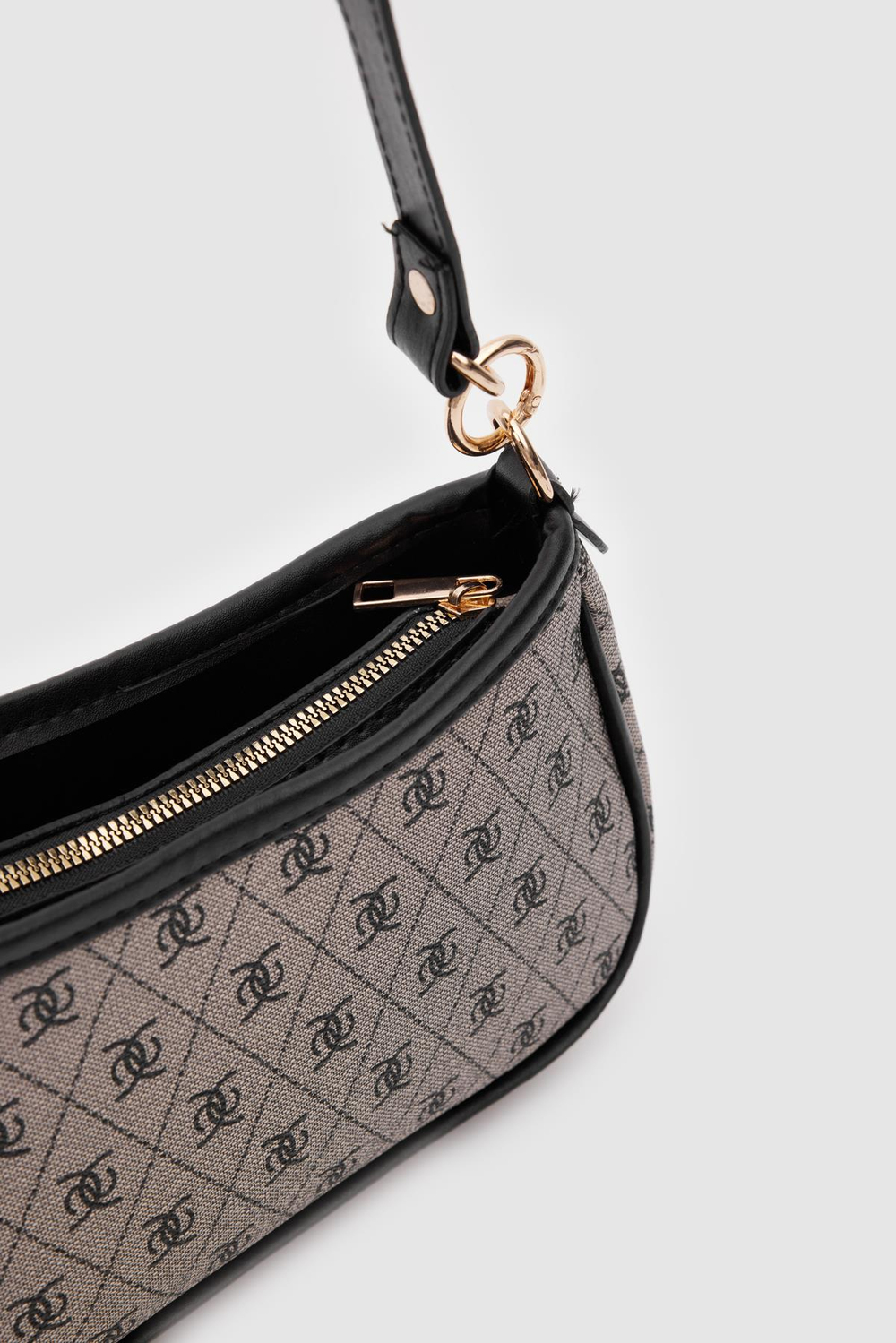 Farme Monogram Baget ve Çapraz Çanta Gri