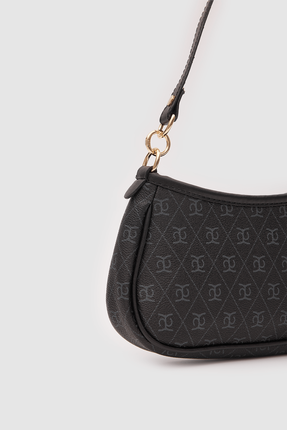 Farme Monogram Baget ve Çapraz Çanta Siyah