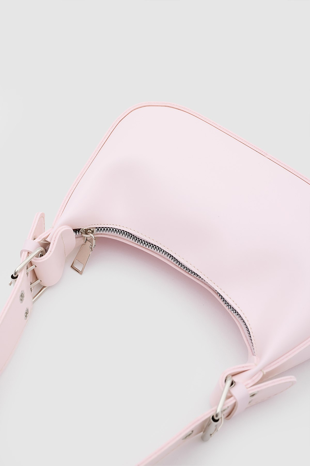 Muse Oval Baget Çanta Pudra Pembe