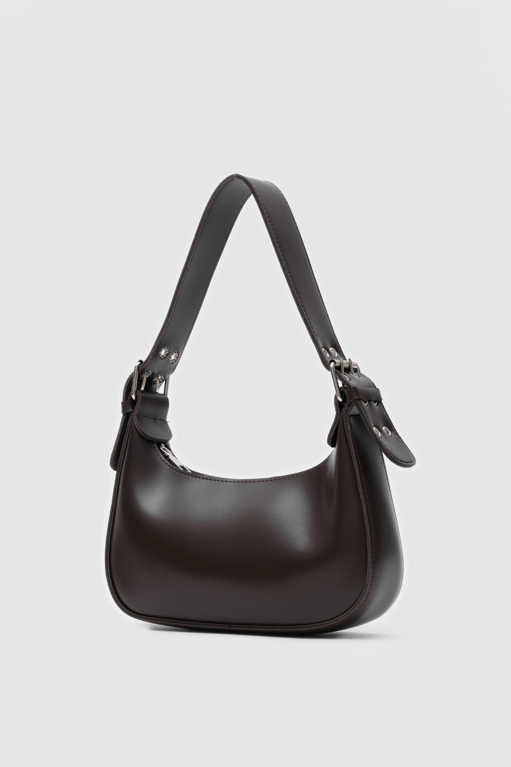 Muse Oval Baget Çanta Acı Kahve