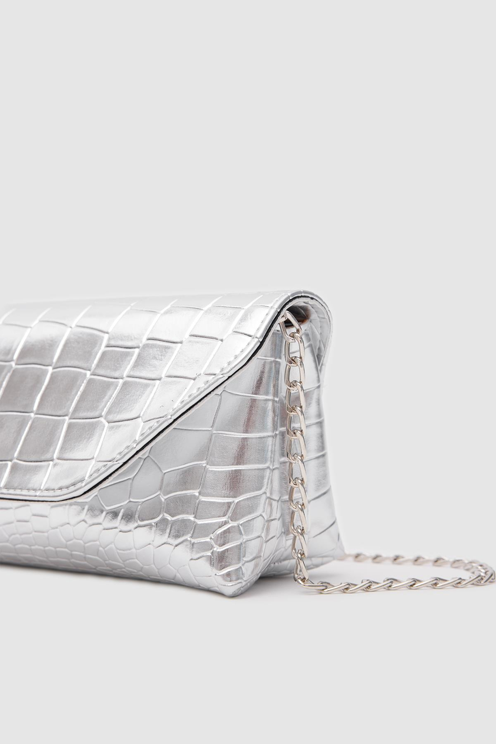 Gigi Clutch ve Çapraz Çanta Gümüş