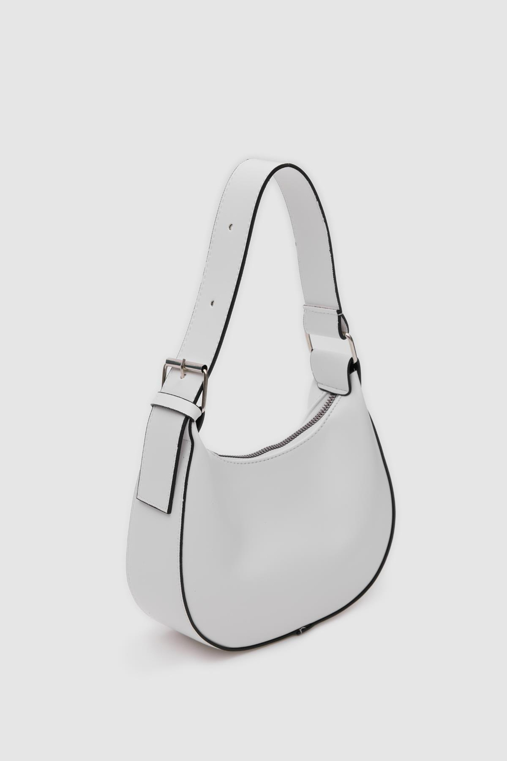 Giu Oval Baget Çanta Beyaz