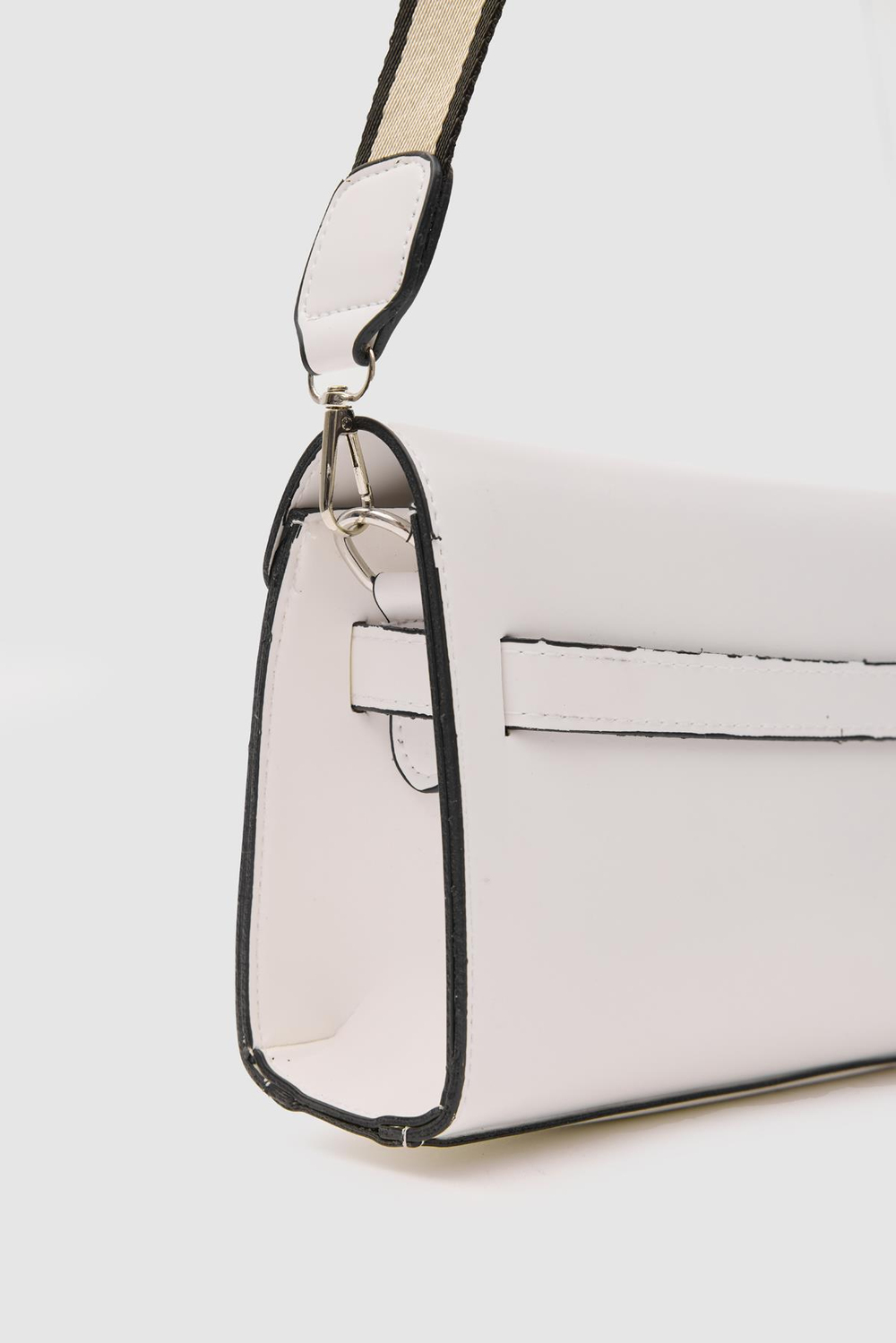 Kelly Kilitli Clutch Bag Beyaz