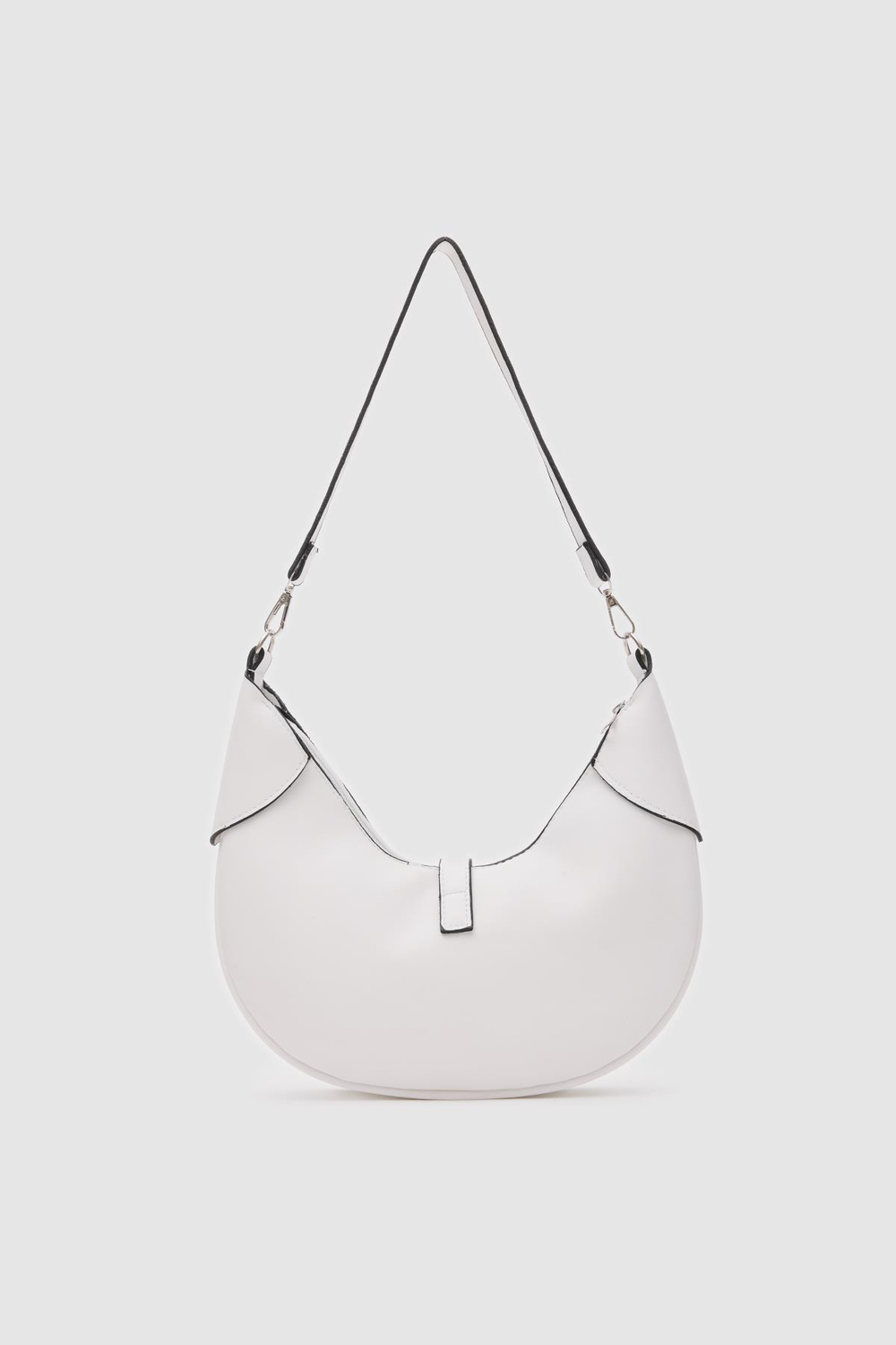 Suzu Oval Baget Çanta Beyaz