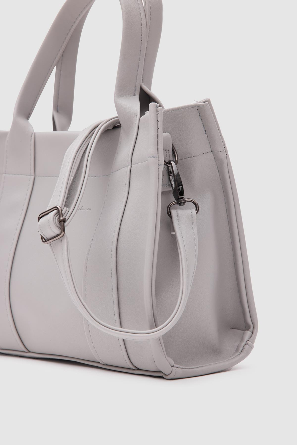 Bonnie Deri Tote Bag Gri