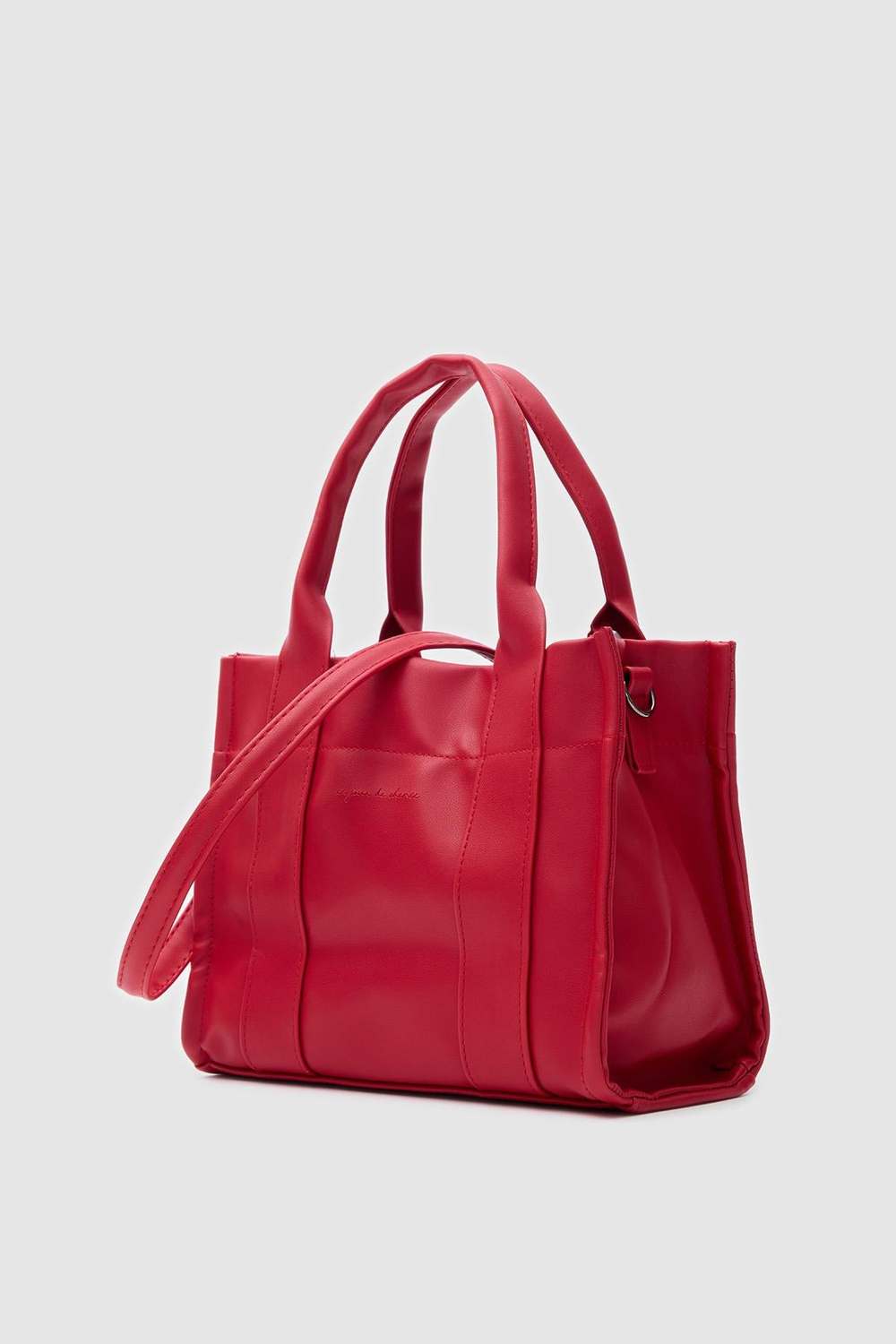 Bonnie Deri Tote Bag Kırmızı