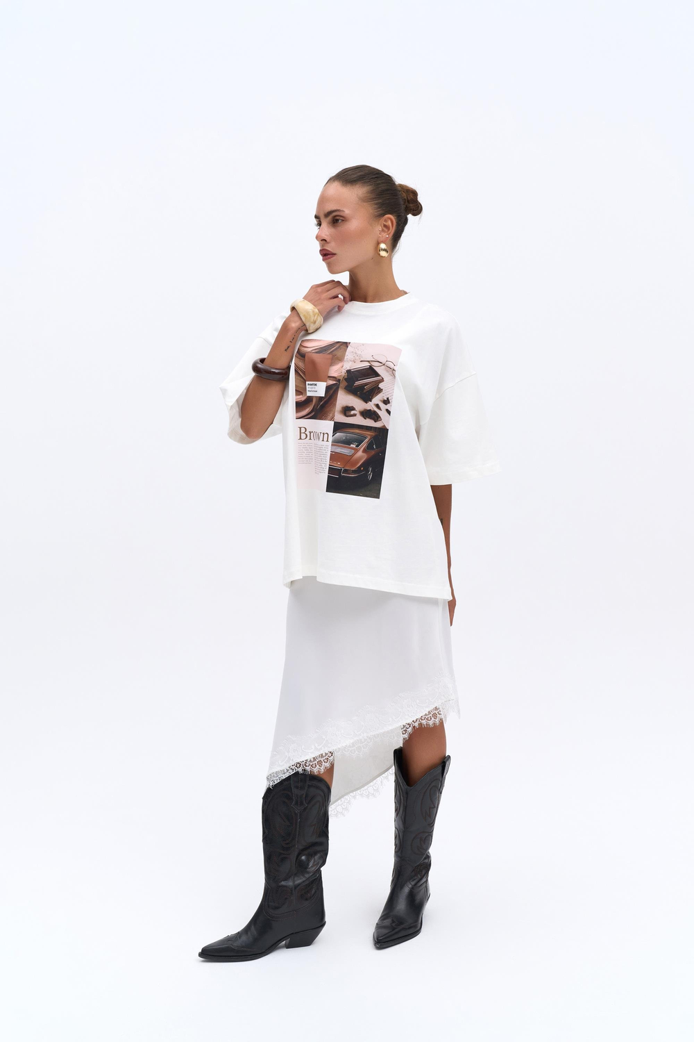 Chocolate Oversize Beyaz T-Shirt
