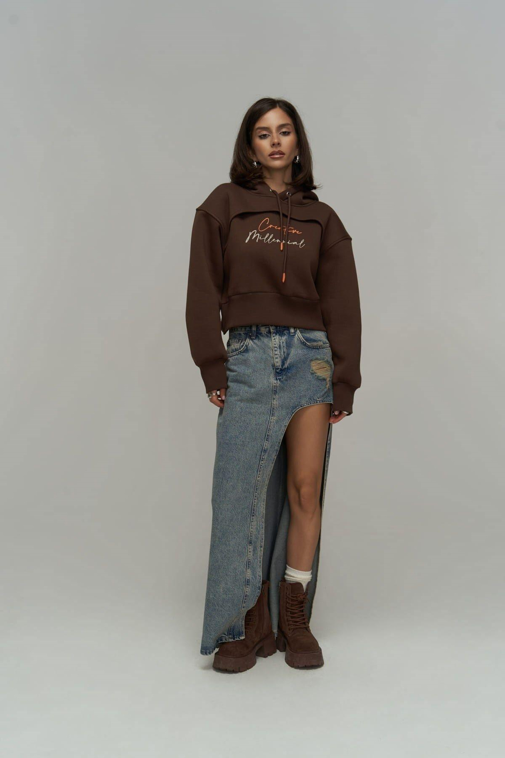 Creative Kahve Crop Sweatshirt