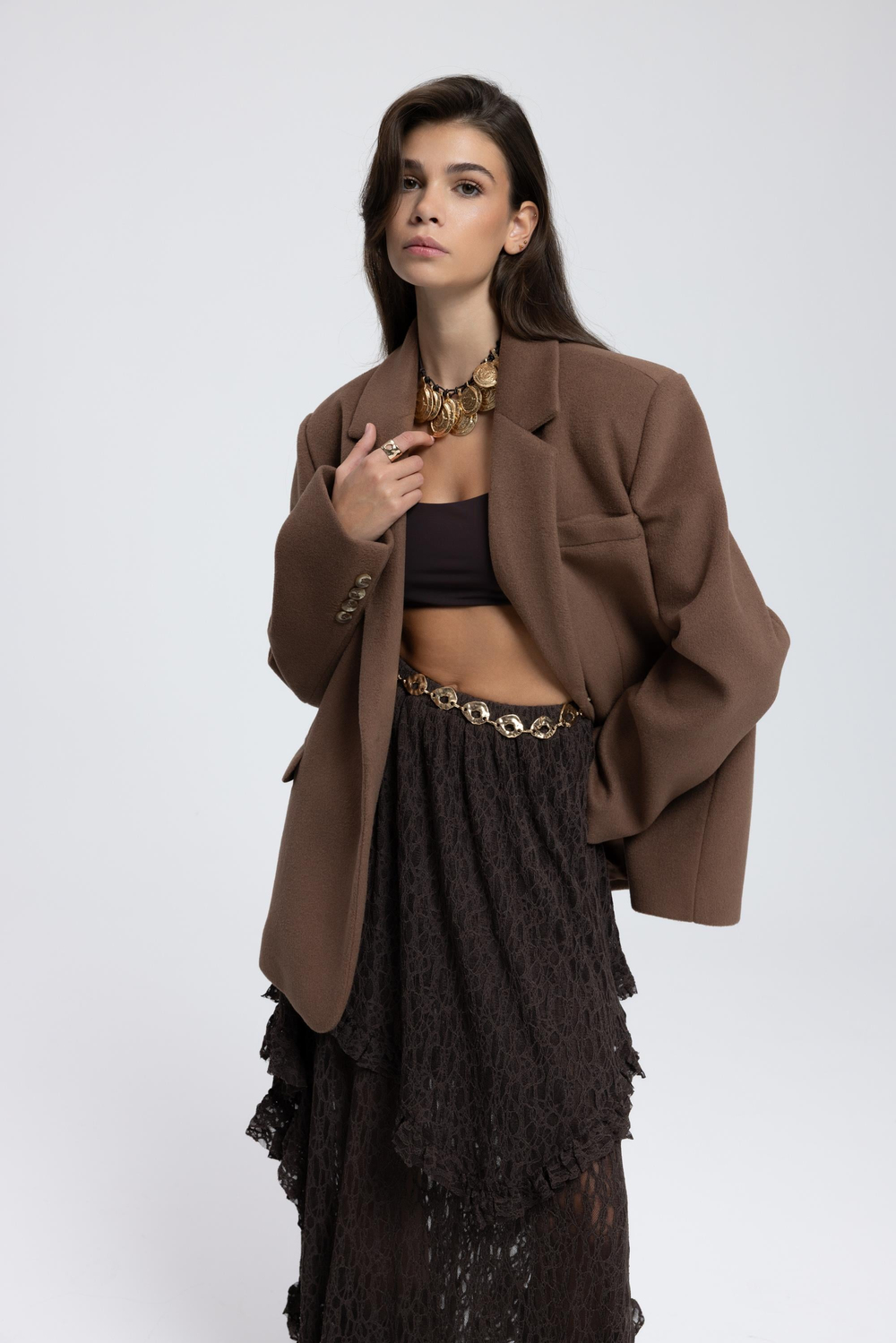 Howell Sütlü Kahve Blazer Ceket