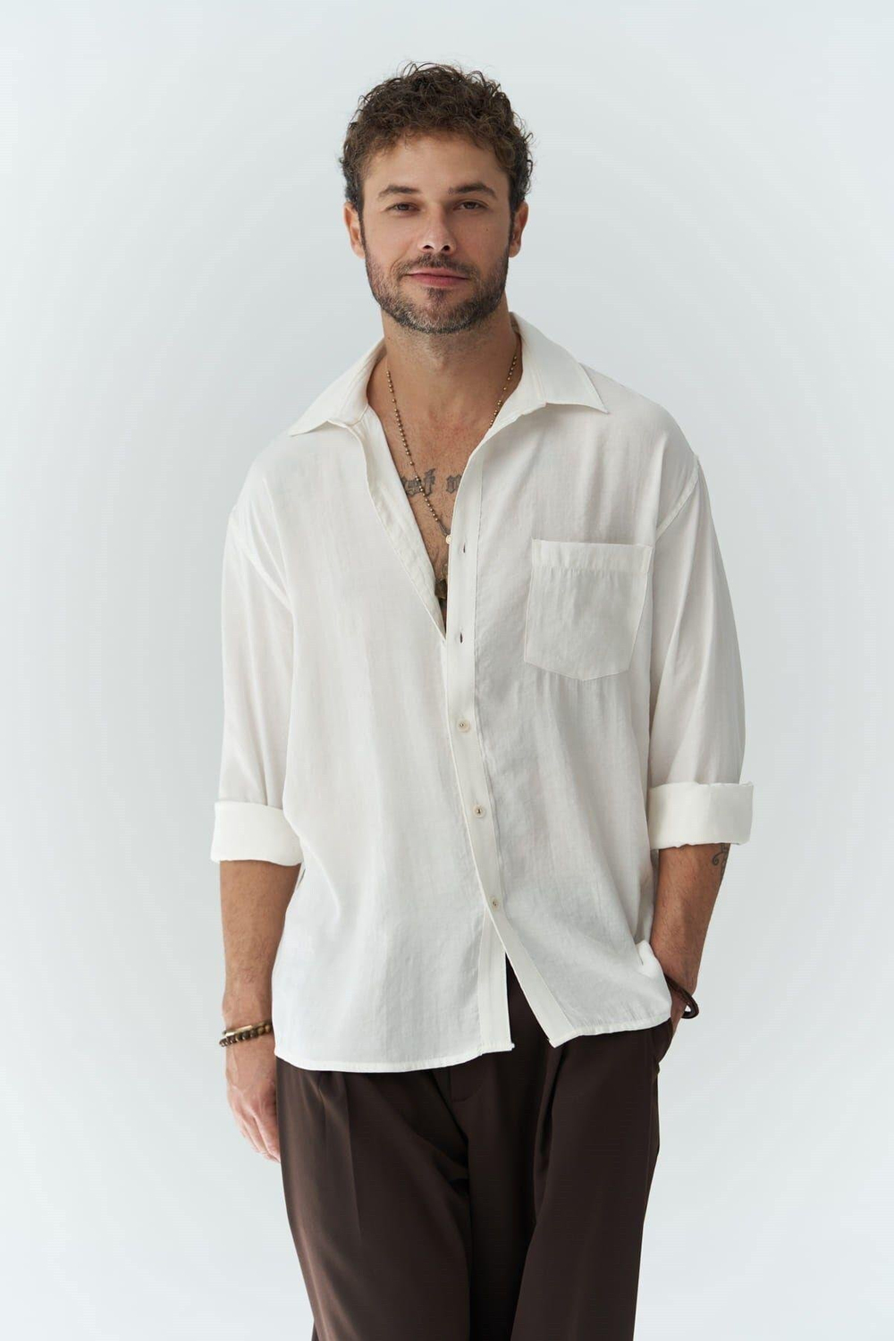 Jeremy Ekru Erkek Gömlek