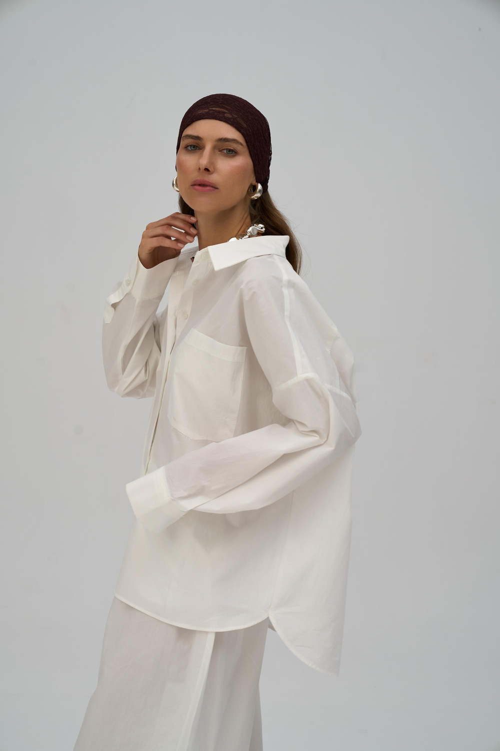 Josie Oversize Ekru Gömlek