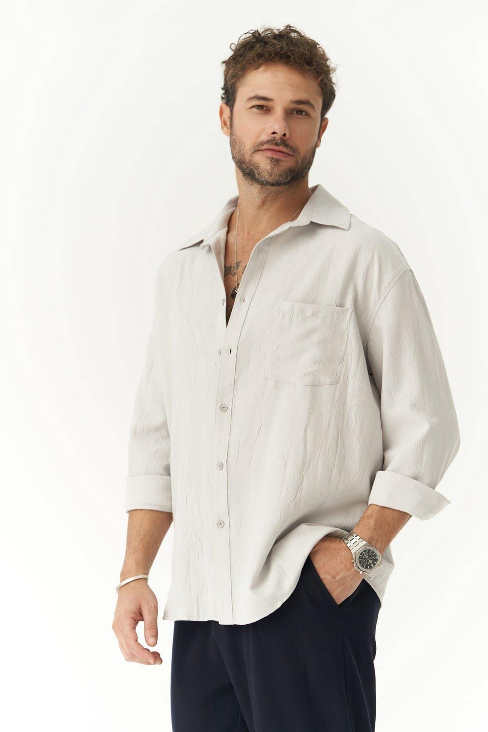 Juan Erkek Gri Gömlek