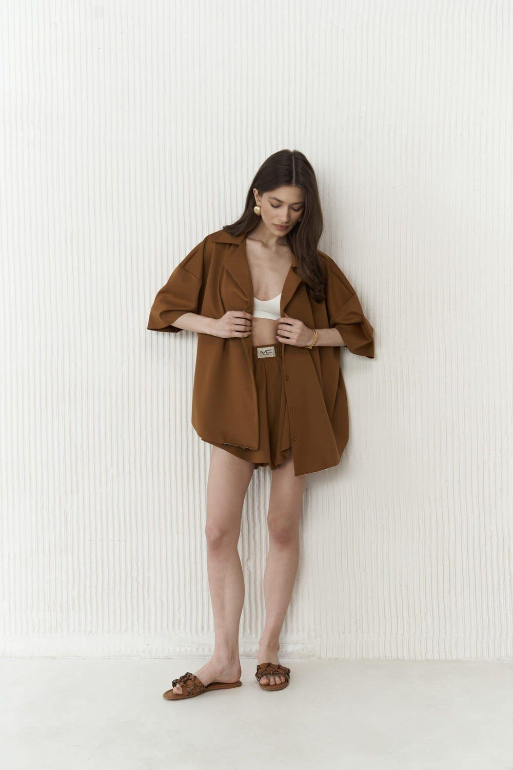 Kinsley Koyu Taba Şort Takım