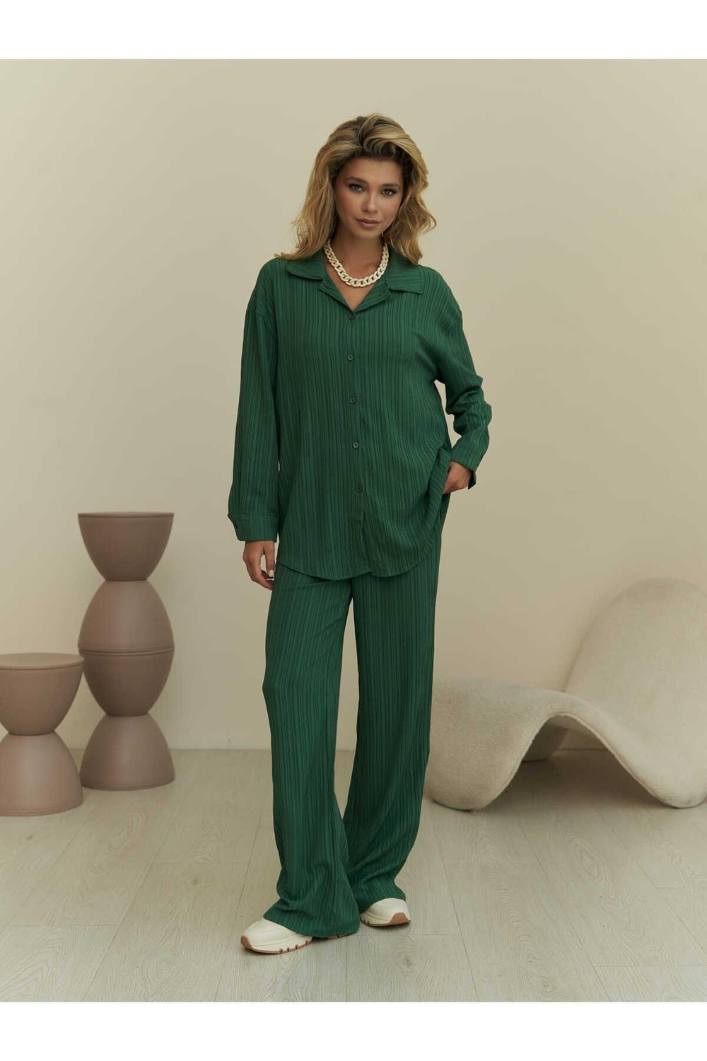 London Yeşil Gömlek-pantolon Takım