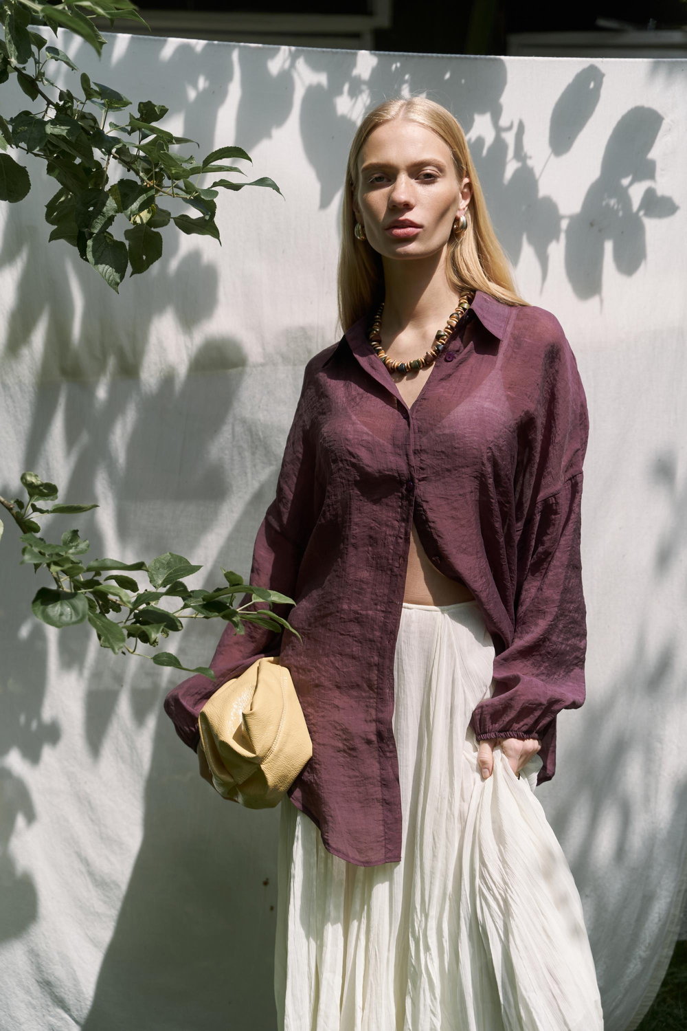 Lyra Oversize Bordo Gömlek