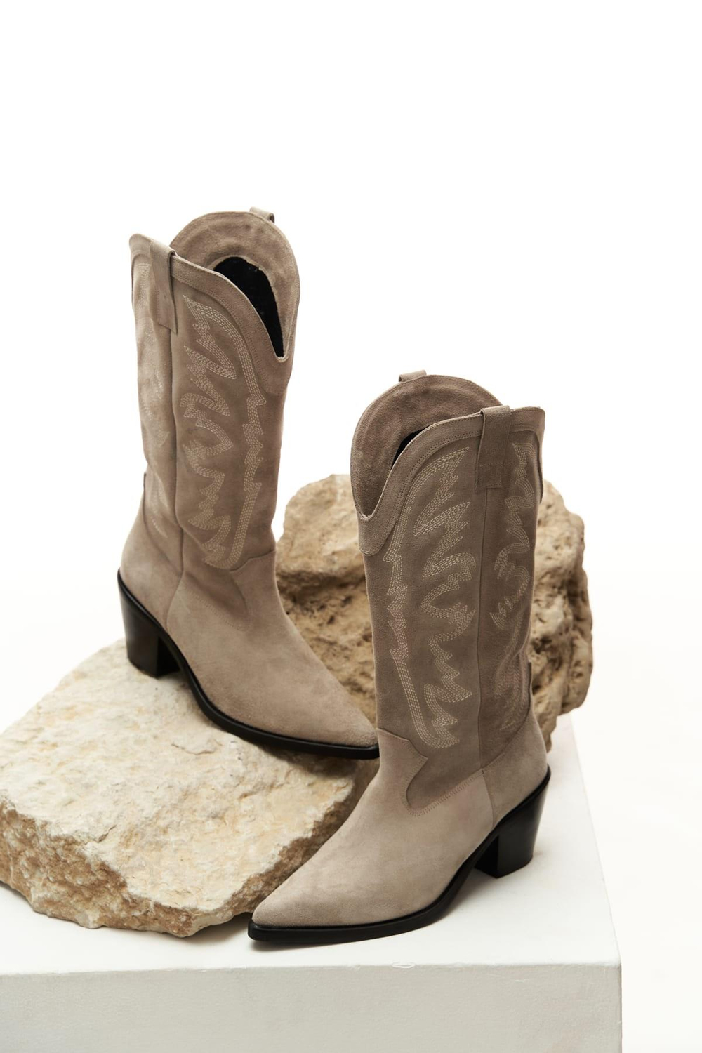 Mai Collection Noah Bej Süet Kovboy Çizme