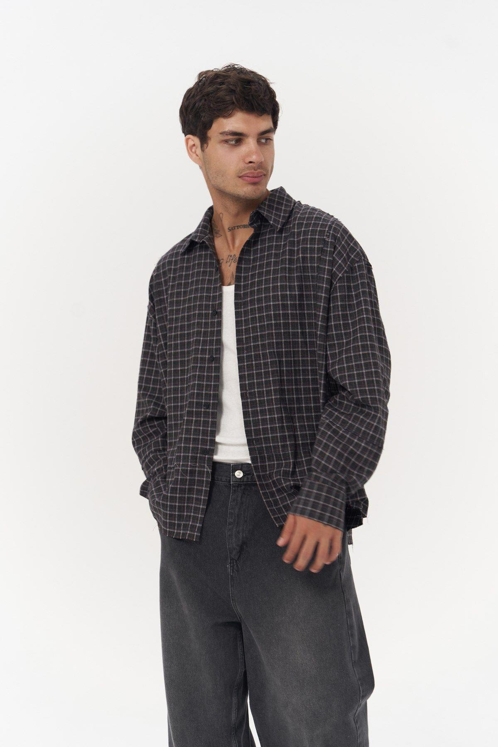 Mai Collection Roan Antrasit Oversize Unisex Gömlek