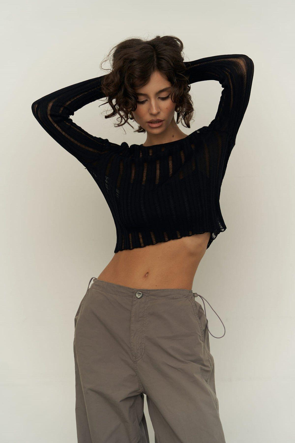 Maribel Siyah Transparan Kazak