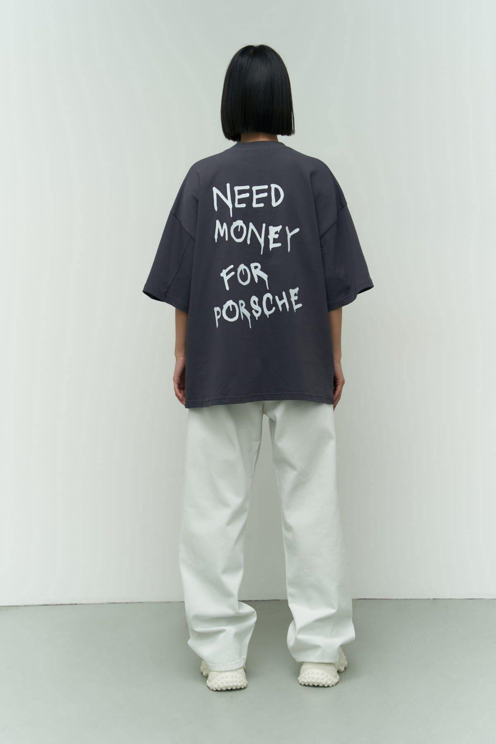 Need Money Antrasit Oversize T-shirt