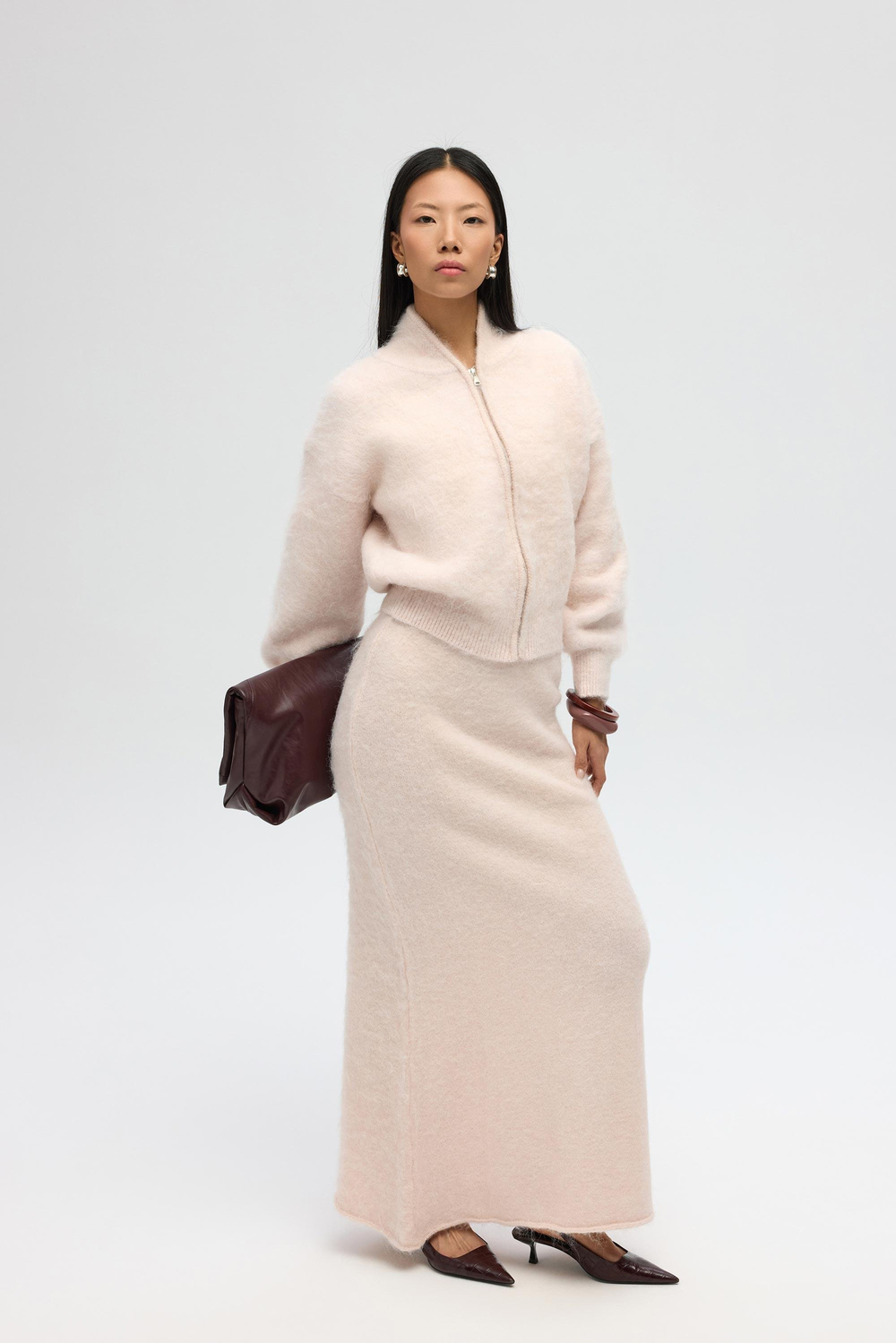 Nivra Pembe Uzun Triko Etek