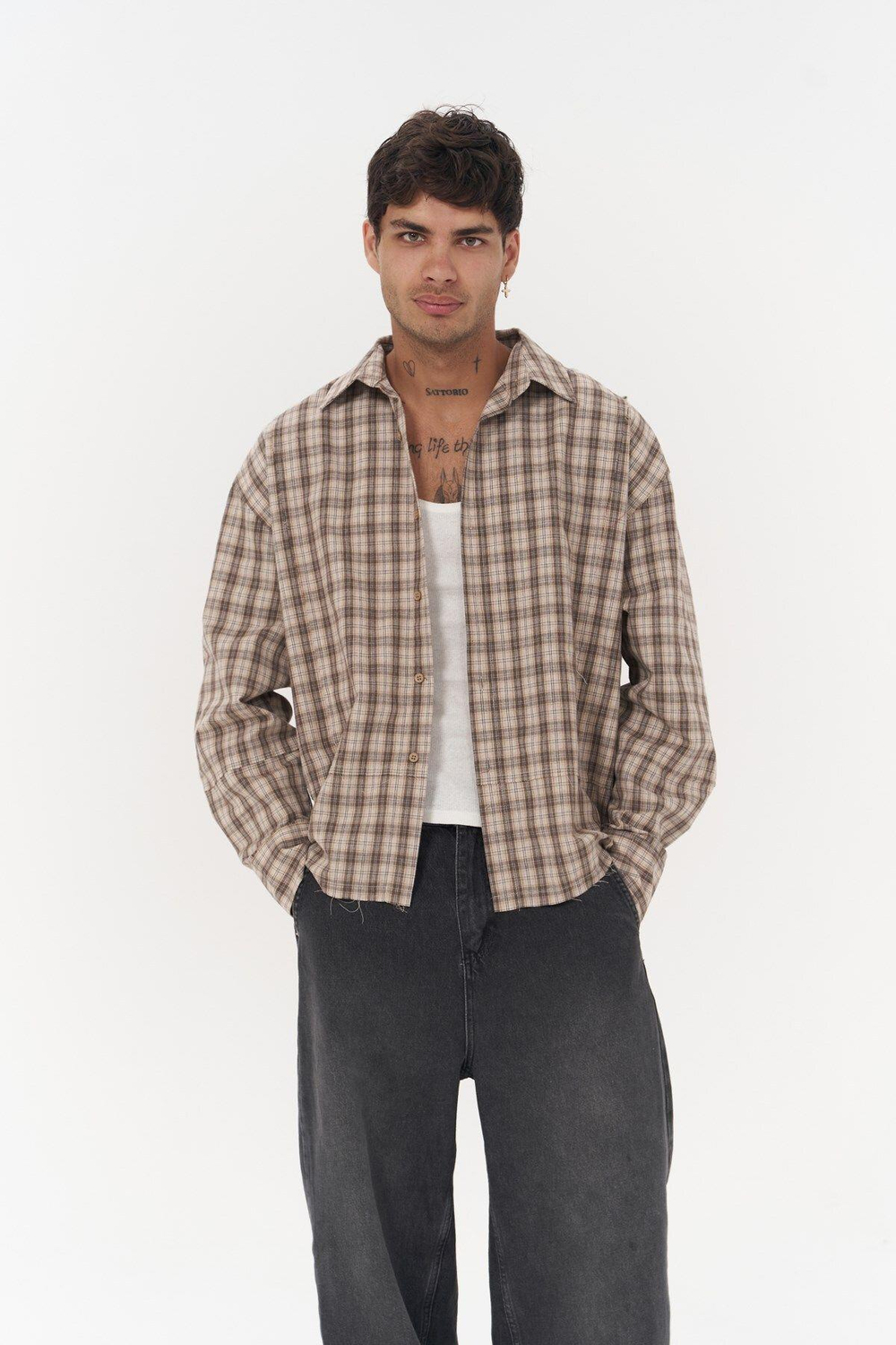 Roan Bej Oversize Unisex Gömlek