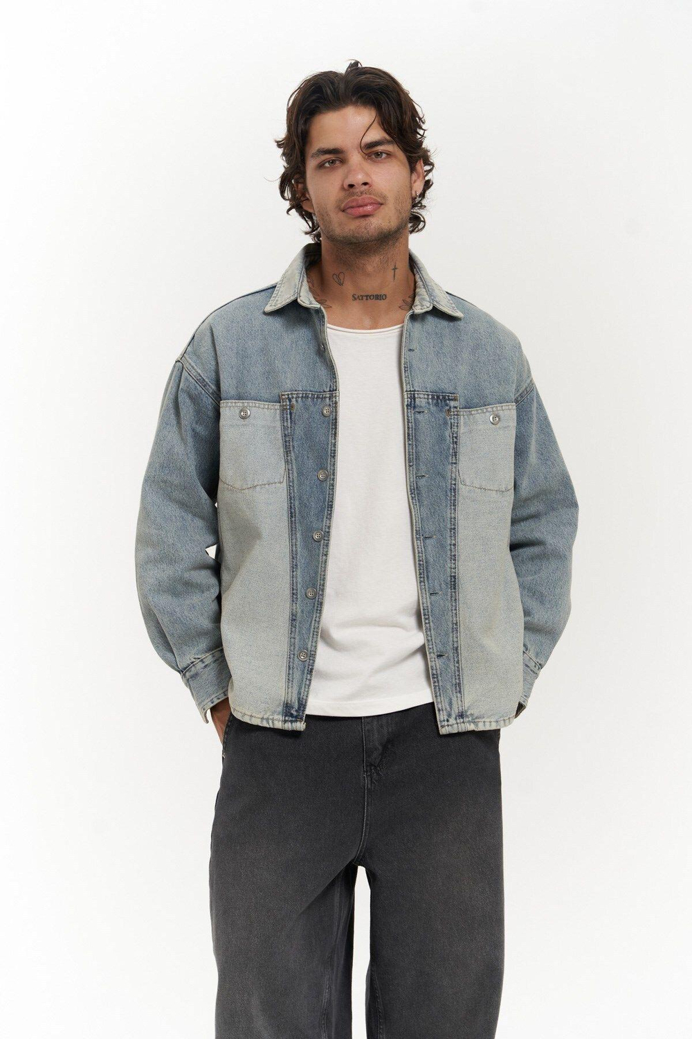 Saadrian Mavi Unisex Kot Ceket