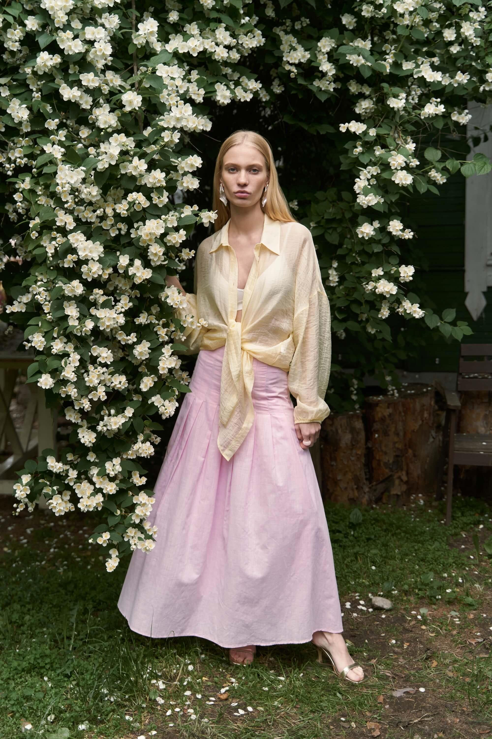 Sera Pile Detay Pembe Uzun Etek