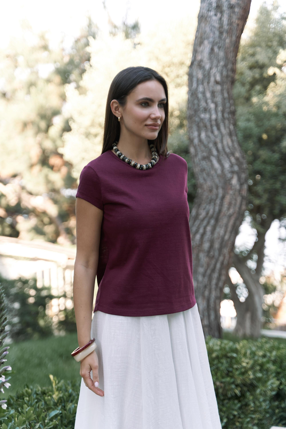 Suva Kısa Kol Bordo T-Shirt