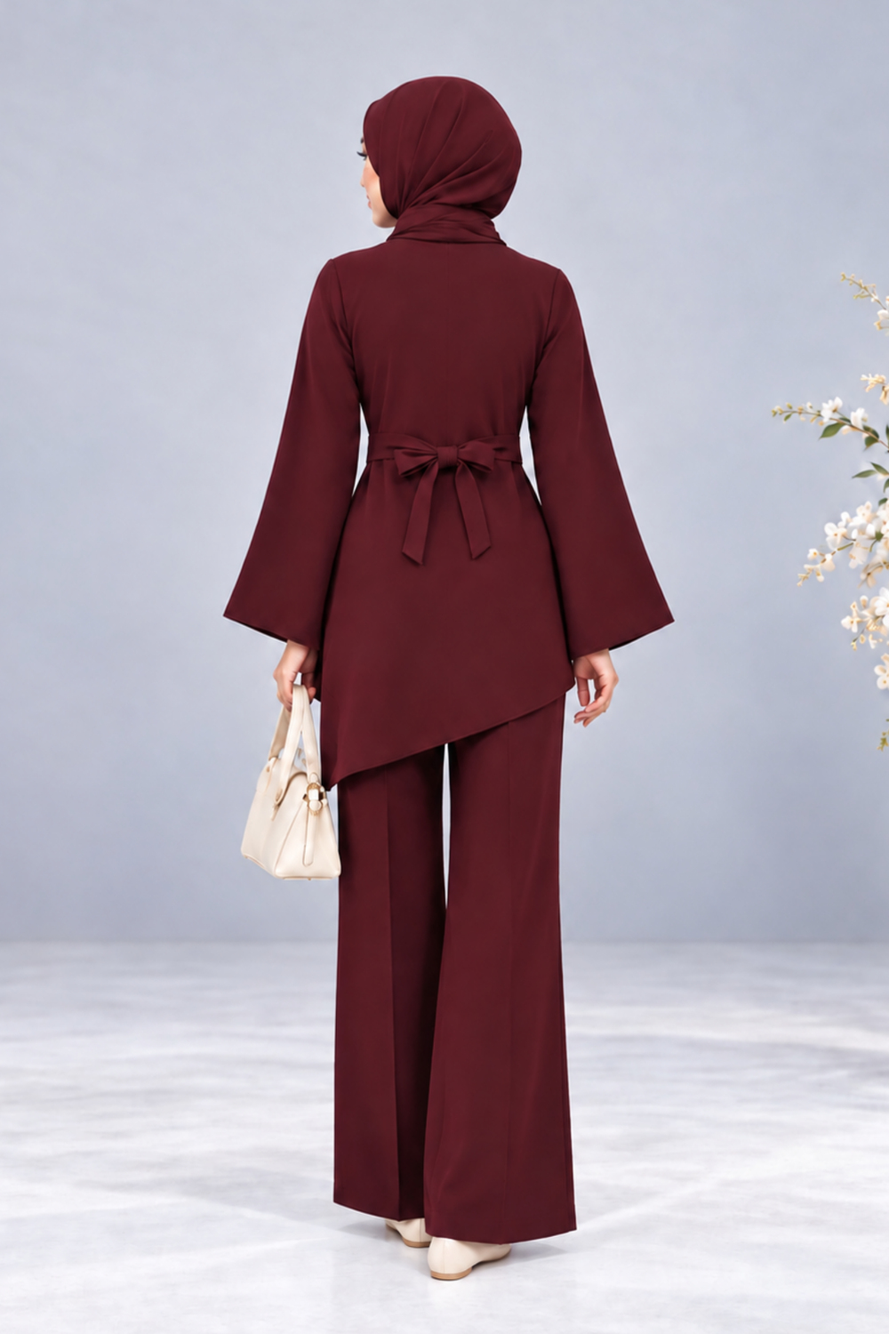 Helin Tesettür Takım Bordo