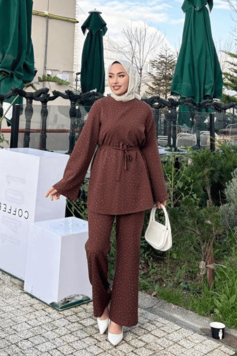Mila Zarif Dokulu Kahve Takım