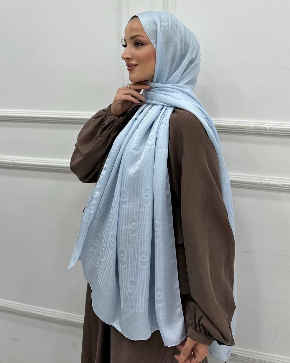 Bebe Mavi Imannoor Serena Desen Pamuk Jakar Şal