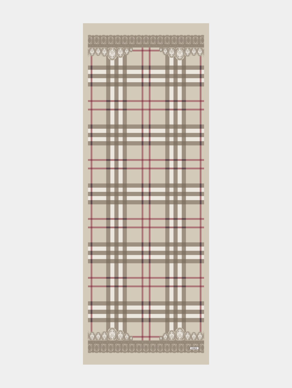 Bej Tartan Desen Modal Şal Tercihi