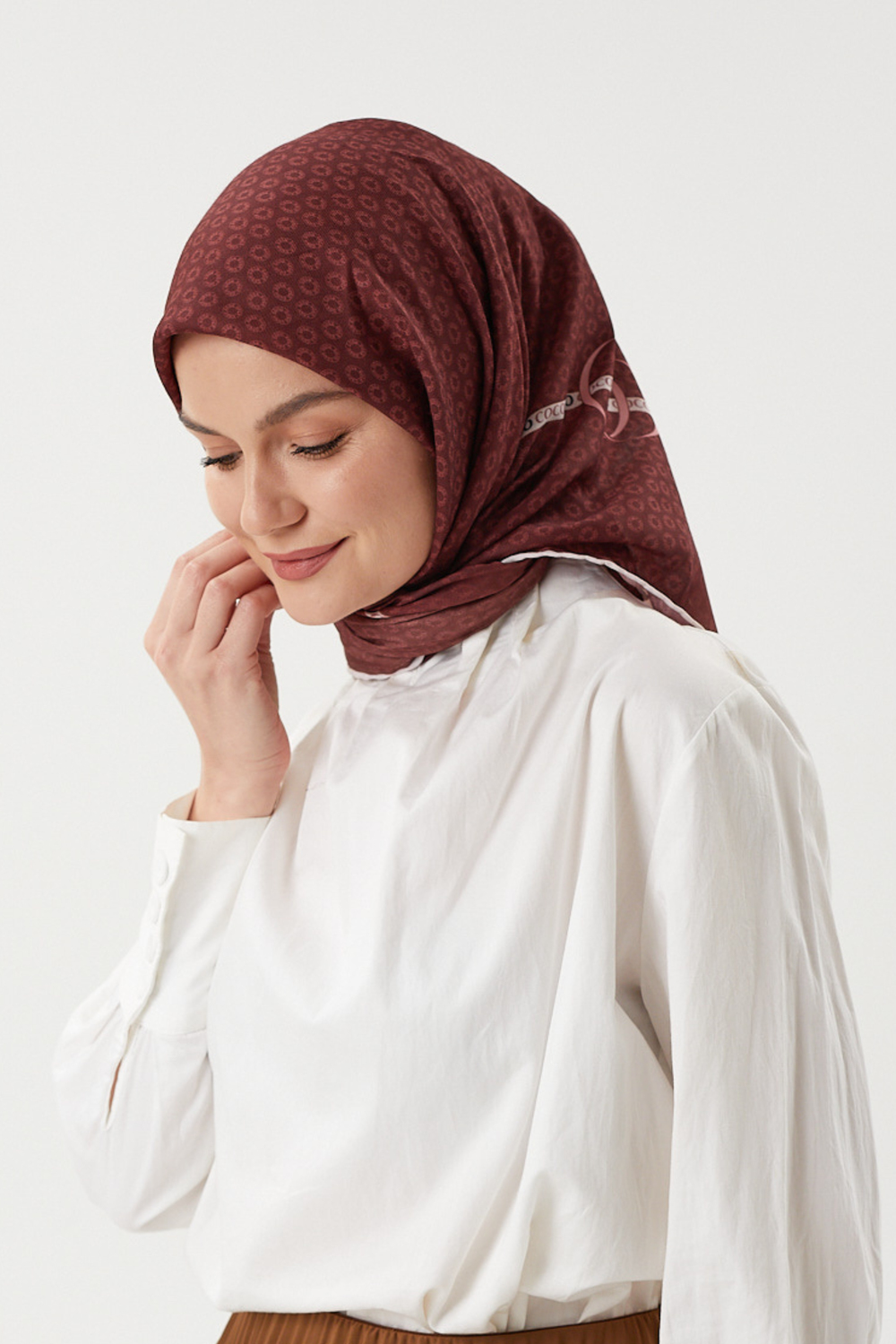 Bordo - Morocco Pamuk Eşarp