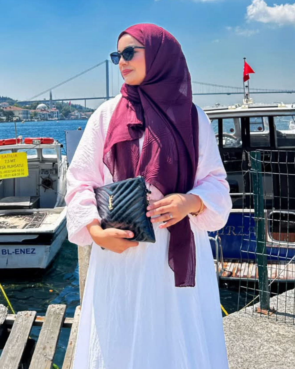 Bordo Terra Müslin Şal