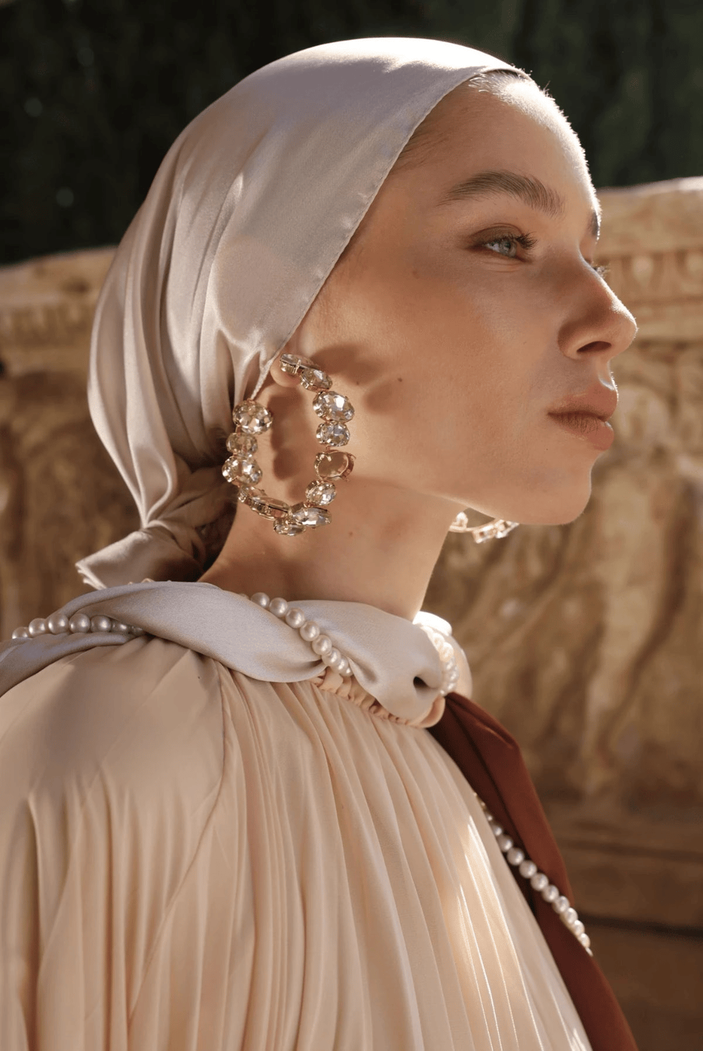 Diamond Aura Şal - Krem