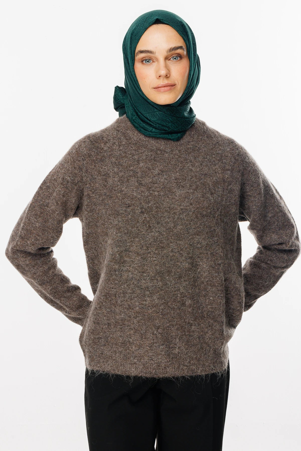 Forever Desen Parlak Jakar Şal - Zümrüt