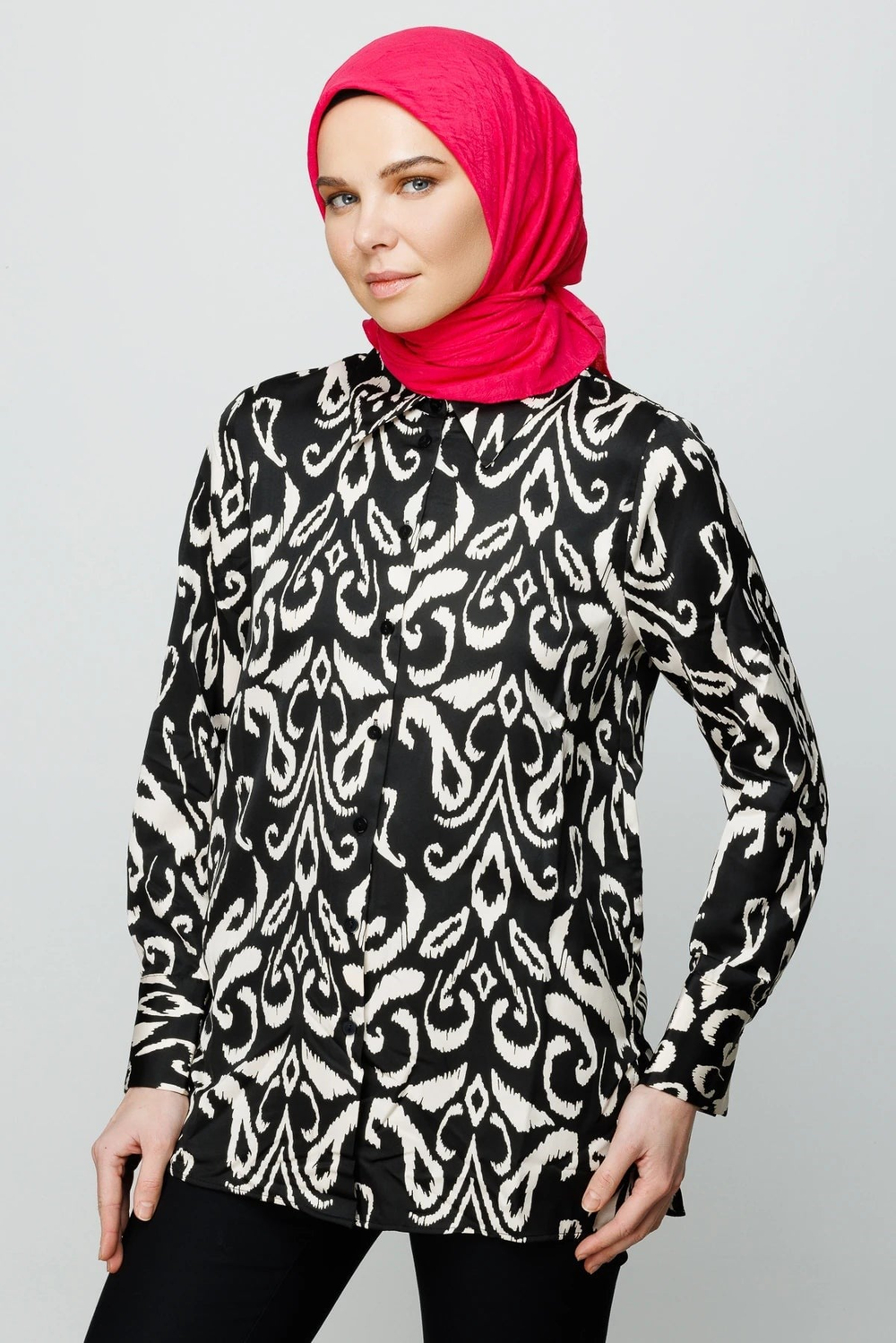 Fuşya Bambu Eşarp