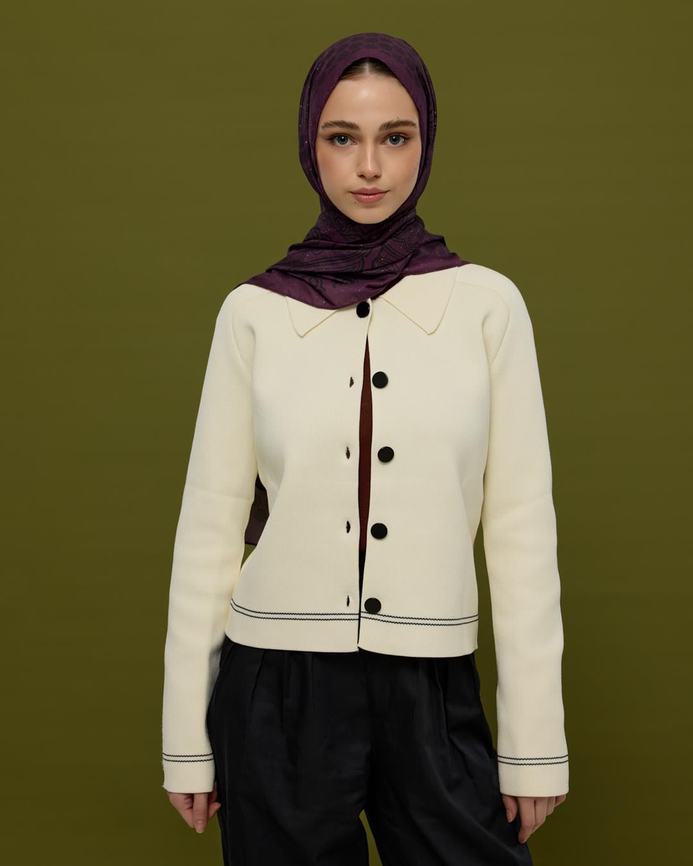 Gece & Mürdüm Bala Hatun Desen Işıltılı Şal