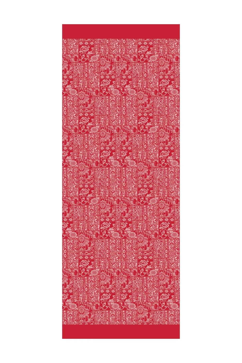 Henna Desen Çift Taraflı Şal - Bordo-Mint Yeşili
