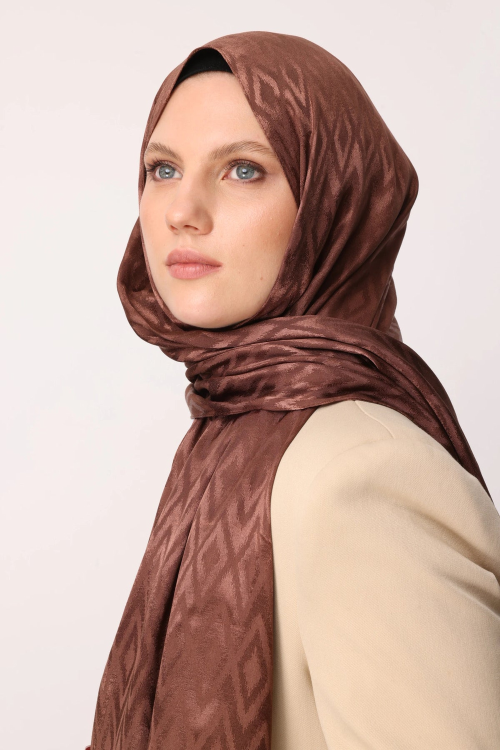 Karo Desen Parlak Jakar Şal - Yalı
